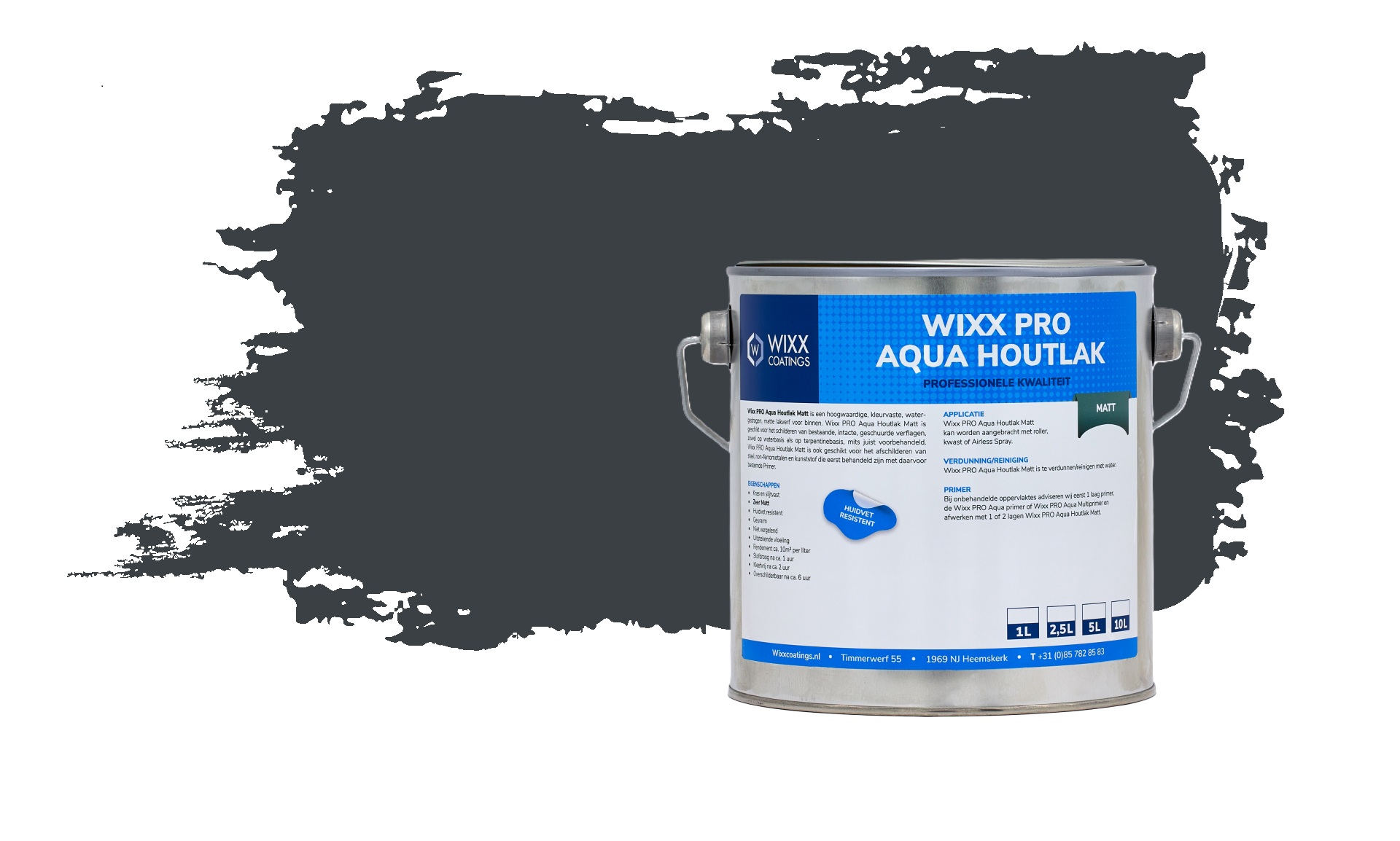 Wixx PRO Aqua Holzlack Matt - RAL 7016 | Anthrazitgrau - 2,5L