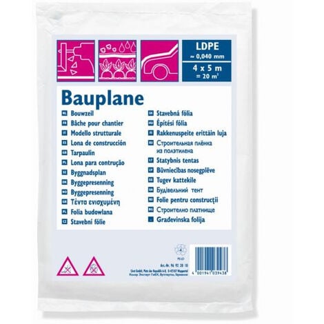 Afdekzeil LDPE 40 my, 4x5 m