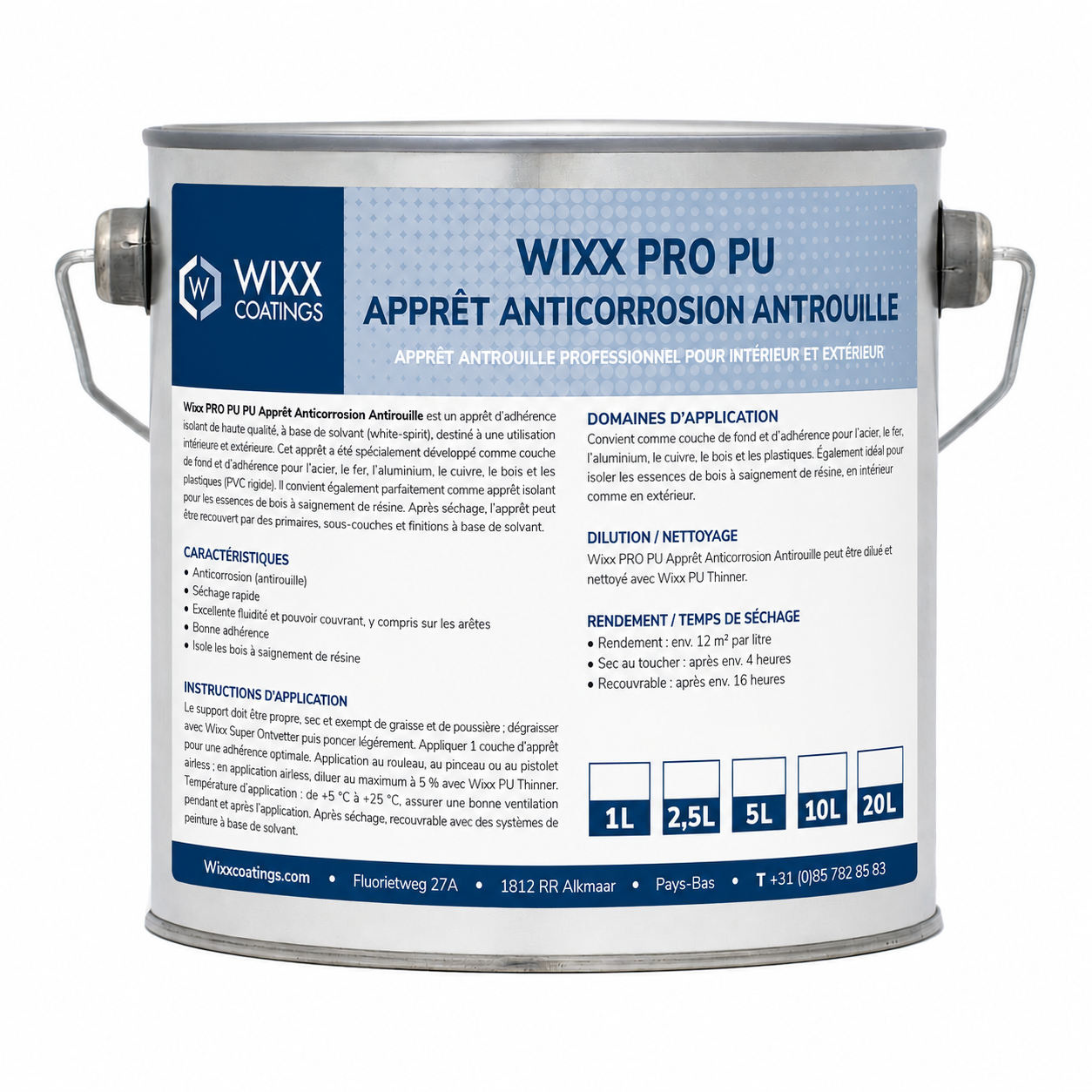 Wixx PRO PU Apprêt Anticorrosion Antirouille