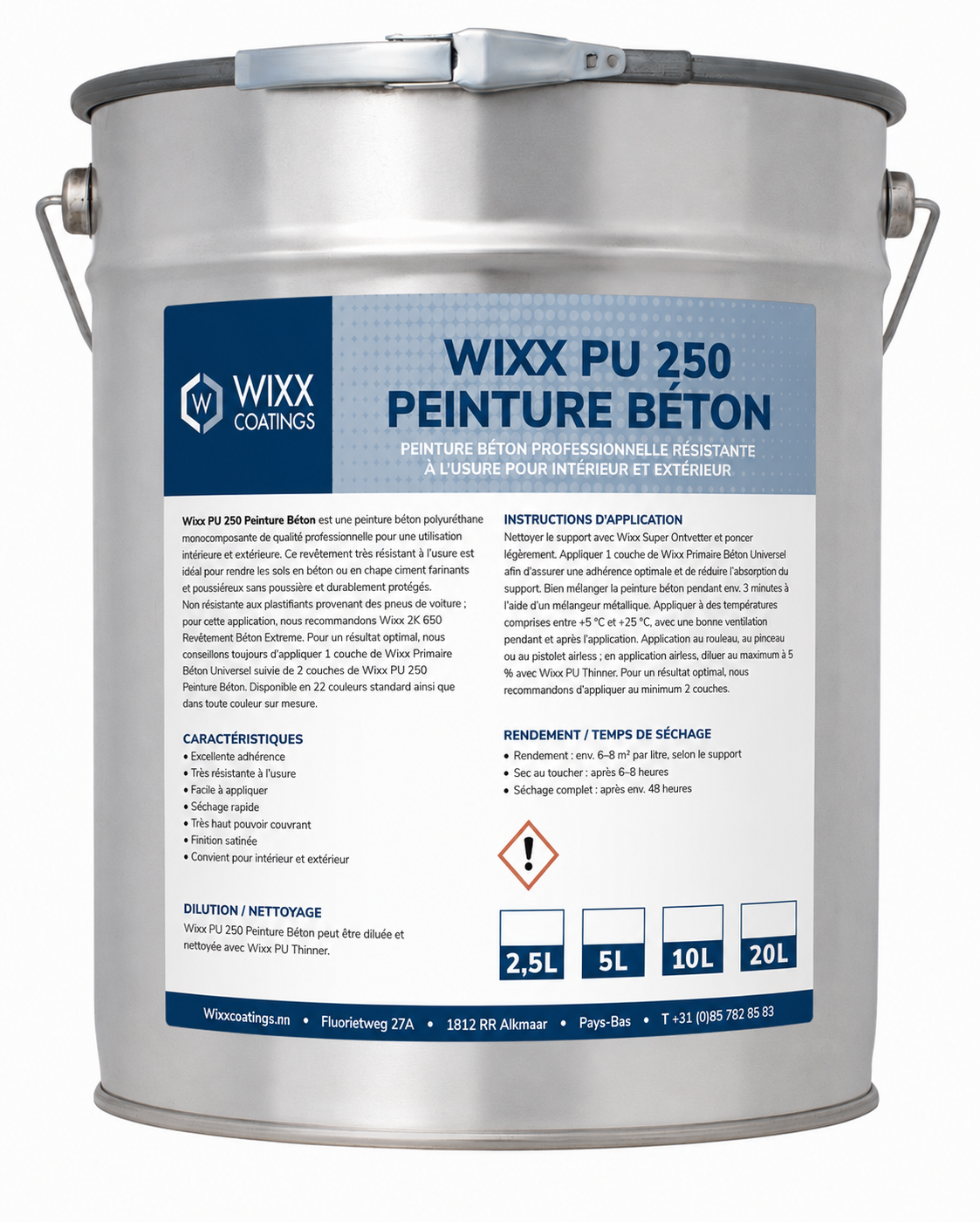 Wixx PU 250 Peinture Béton Intérieur & Extérieur