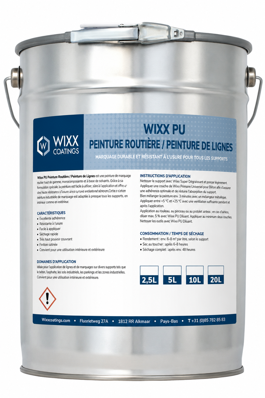 Wixx PU Peinture Routière/Peinture de Lignes
