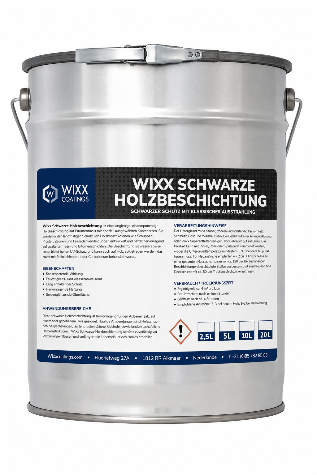 Wixx Holzbeschichtung Kohlenteer-Ersatz Schwarz