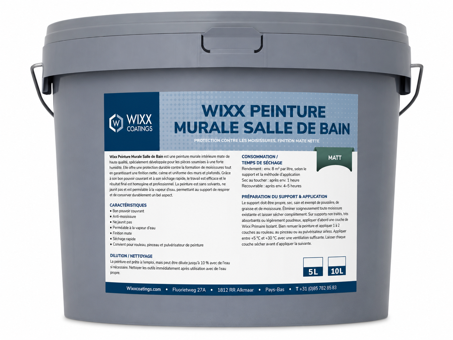 Wixx Peinture Murale Salle de Bain Mat